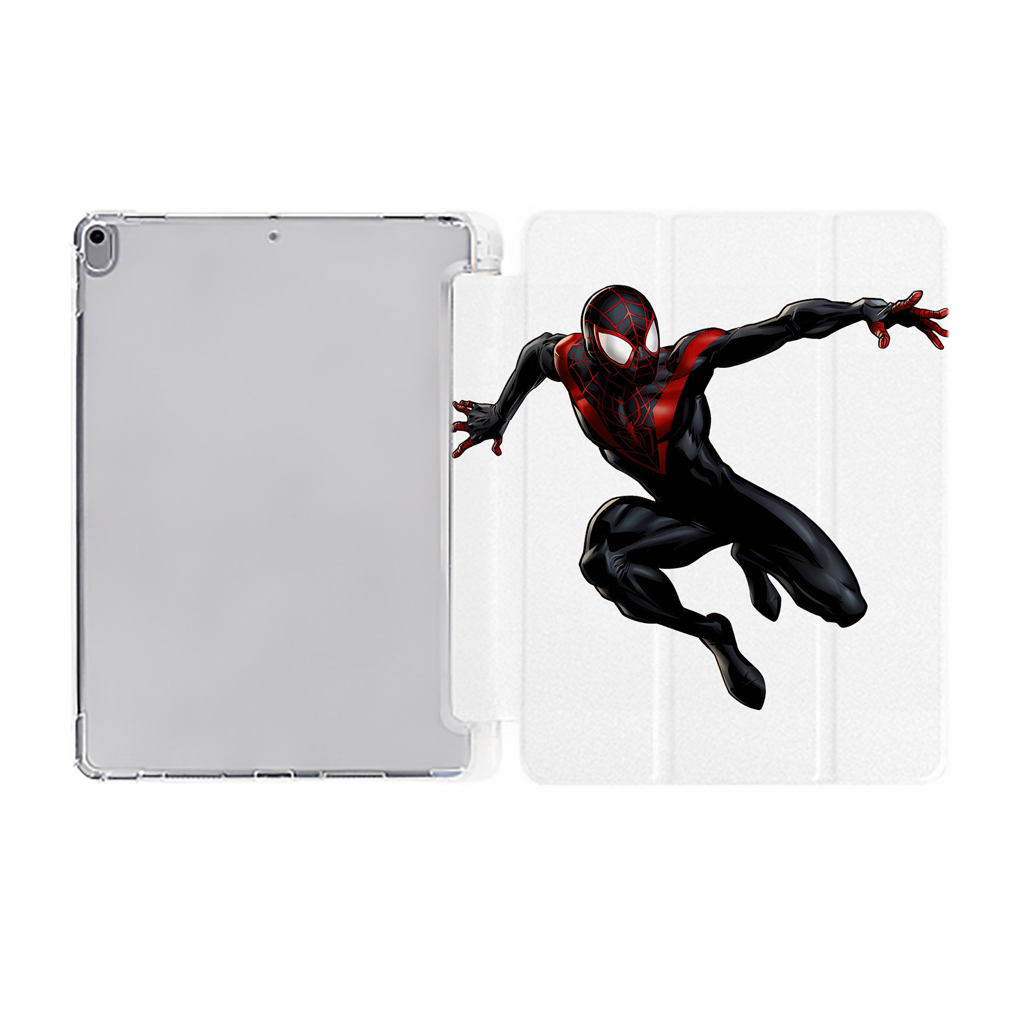 （画像用） Spider Man スパイダーマン IPad ケース ペン収納付き 三つ折りスタンド PUレザー×シリコン 対応機種9.5/10.5/10.9インチ